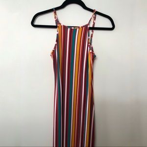 Forever21 Multi Color Striped Maxi Dress
